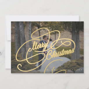 Cartes Pour Fêtes Annuelles Elégante photo simple récemment mariée Joyeux Noël