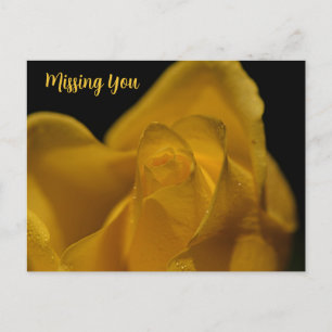 Cartes Pour Fêtes Annuelles Élégante Rose jaune simple Gros plan Vous Manquant