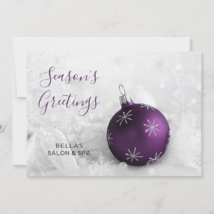 Cartes Pour Fêtes Annuelles Elégante scène de neige Purple Ornament Company