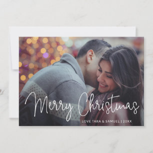 Cartes Pour Fêtes Annuelles Élégante Typographie de script Photo Noël moderne