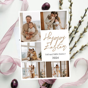 Cartes Pour Fêtes Annuelles Élégante typographie Famille de Pâques Collage pho