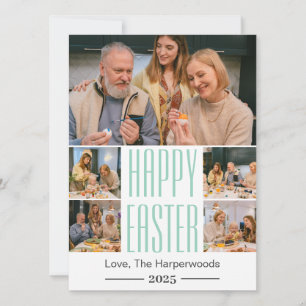 Cartes Pour Fêtes Annuelles élégante Typographie Famille Pâques Cinq photos