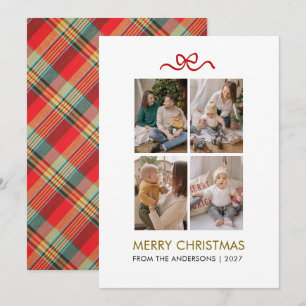 Cartes Pour Fêtes Annuelles Élégante Typographie Moderne 4 Photo Noël