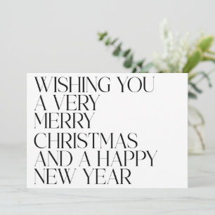 Cartes Pour Fêtes Annuelles Élégante typographie noir blanc Noël photo