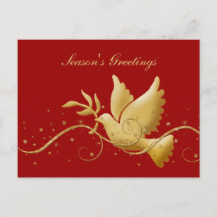 Cartes Pour Fêtes Annuelles Elégante vacances de la colombe d'or