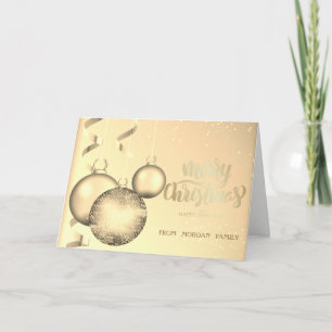 Cartes Pour Fêtes Annuelles Élégantes boules de Noël Or brillant Noël