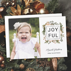 Cartes Pour Fêtes Annuelles Élégantes fleurs d'hiver   Joyeux Noël photo