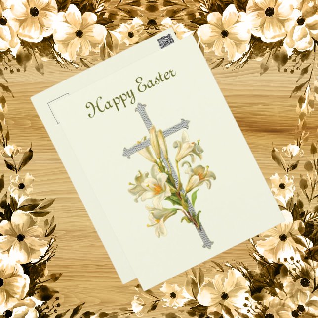 Cartes Pour Fêtes Annuelles Élégantes fleurs vintages de Pâques (Créateur téléchargé)
