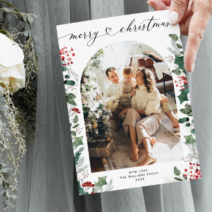 Cartes Pour Fêtes Annuelles Élégantes plantes   Photo Arch   Noël de neige