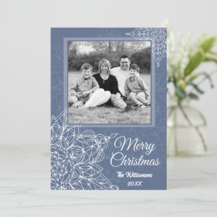 Cartes Pour Fêtes Annuelles Élégants flocons blancs d'hiver