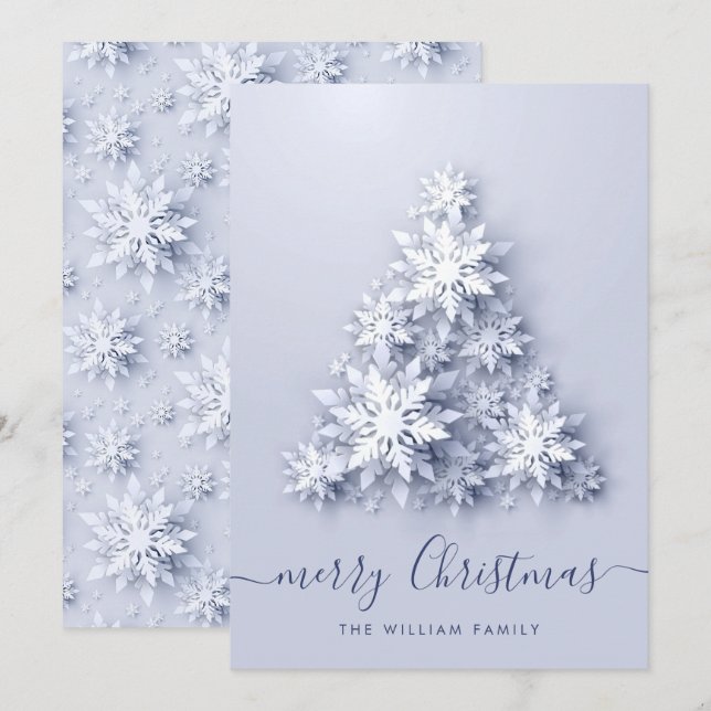 Cartes Pour Fêtes Annuelles Élégants Snowflakes 3D Noël Arbre de Noël Salutati (Devant / Derrière)