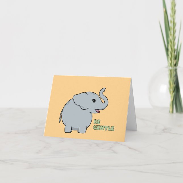 Cartes Pour Fêtes Annuelles Eléphant bébé doux (Devant)