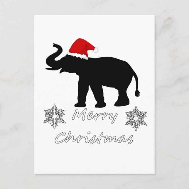 Cartes Pour Fêtes Annuelles Éléphant de Noël (Devant)