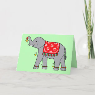 Cartes Pour Fêtes Annuelles Eléphant décoré pour les fêtes