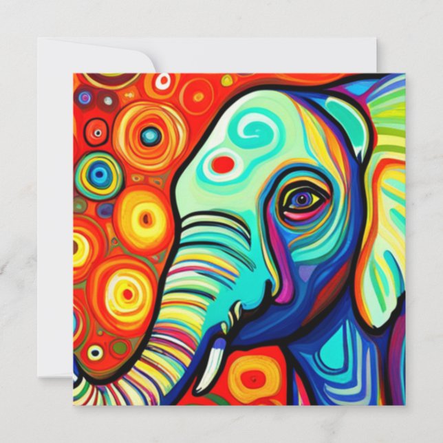 Cartes Pour Fêtes Annuelles Eléphant excentrique (Devant)