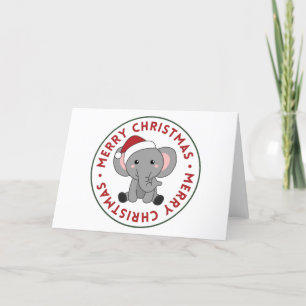 Cartes Pour Fêtes Annuelles Eléphant Noël Neige Hiver Animaux Eléphants H