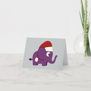 Cartes Pour Fêtes Annuelles Eléphant Père Noël mou