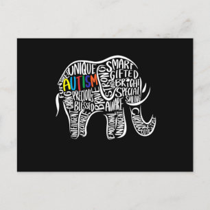 Cartes Pour Fêtes Annuelles Eléphant sensibilisation sur l'autisme