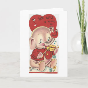 Cartes Pour Fêtes Annuelles Eléphant vintage Valentine