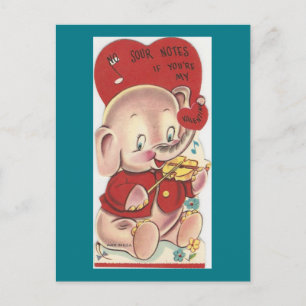 Cartes Pour Fêtes Annuelles Eléphant vintage Valentine