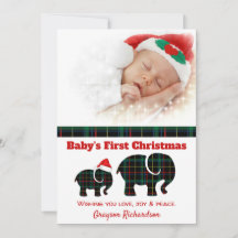 Eléphants Plaid Photo de Noël du bébé