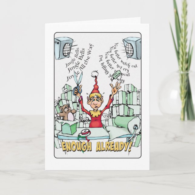 Cartes Pour Fêtes Annuelles Elf Christmas Wrap Music (Devant)