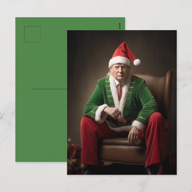 Cartes Pour Fêtes Annuelles Elf de Noël Donald Trump (Devant / Derrière)