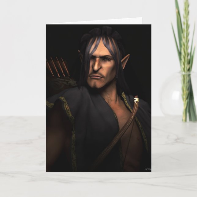 Cartes Pour Fêtes Annuelles Elf foncé (Devant)