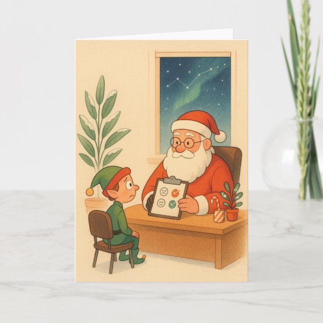 Cartes Pour Fêtes Annuelles Elf HR: Annual Performance Review (Devant)