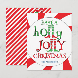 Cartes Pour Fêtes Annuelles Elf Legs Noël Joyeux Candy Overload