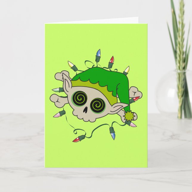 Cartes Pour Fêtes Annuelles Elf Skull (Devant)