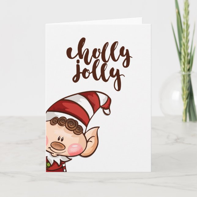 Cartes Pour Fêtes Annuelles Elfe de Noël - "Carte de Noël 03" (Devant)