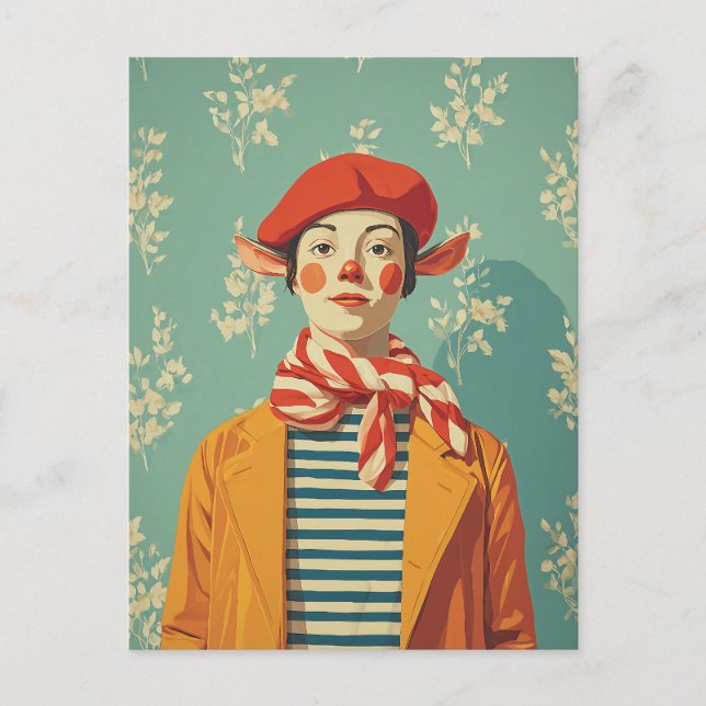 Cartes Pour Fêtes Annuelles Elfe de Noël rétro Whimsical (Devant)