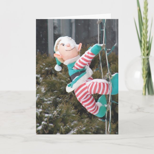Cartes Pour Fêtes Annuelles Elfe en neige, Noël (Devant)