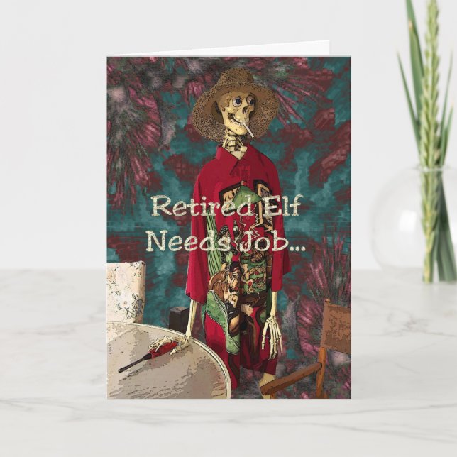 Cartes Pour Fêtes Annuelles Elfe retraité (Devant)