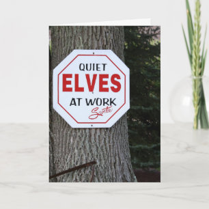 Cartes Pour Fêtes Annuelles Elfes Au Travail Salutation De Vacances