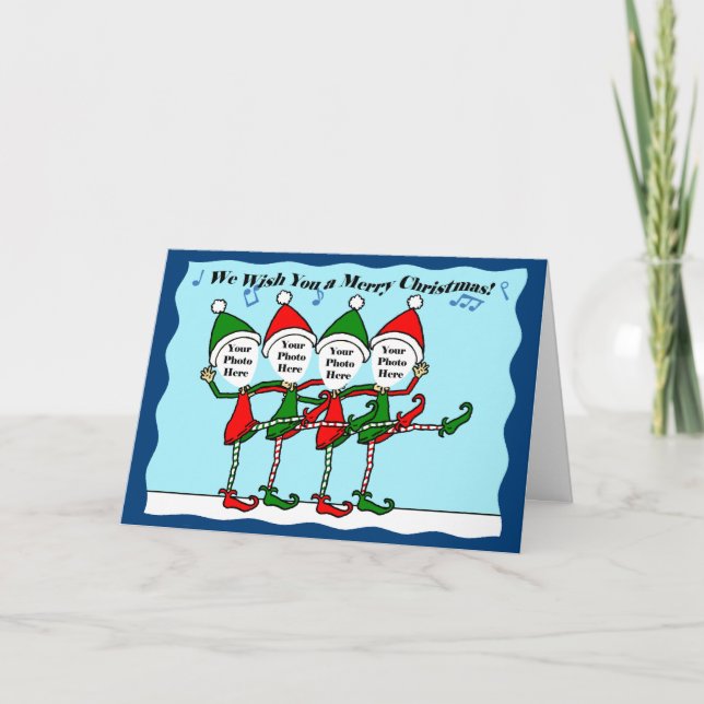 Cartes Pour Fêtes Annuelles Elfes de Noël de danse (Devant)