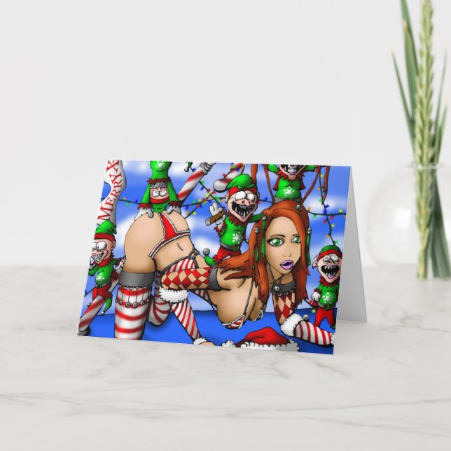 Cartes Pour Fêtes Annuelles Elfes, elfes, et plus d'elfes (Devant)