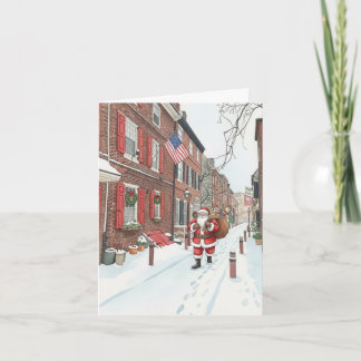 Cartes Pour Fêtes Annuelles Elfreth's Alley in Philly Christmas Card 