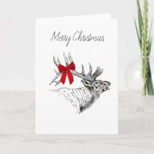 Cartes Pour Fêtes Annuelles Elk Bow Christmas