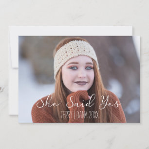 Cartes Pour Fêtes Annuelles Elle A Dit Oui, Mariage De La Typographie