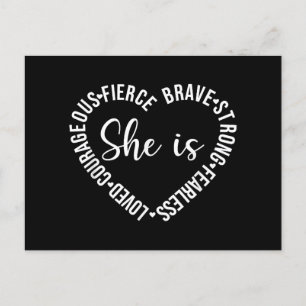 Cartes Pour Fêtes Annuelles Elle Est Aimée Courageuse Fierce Brave Fearle Fort