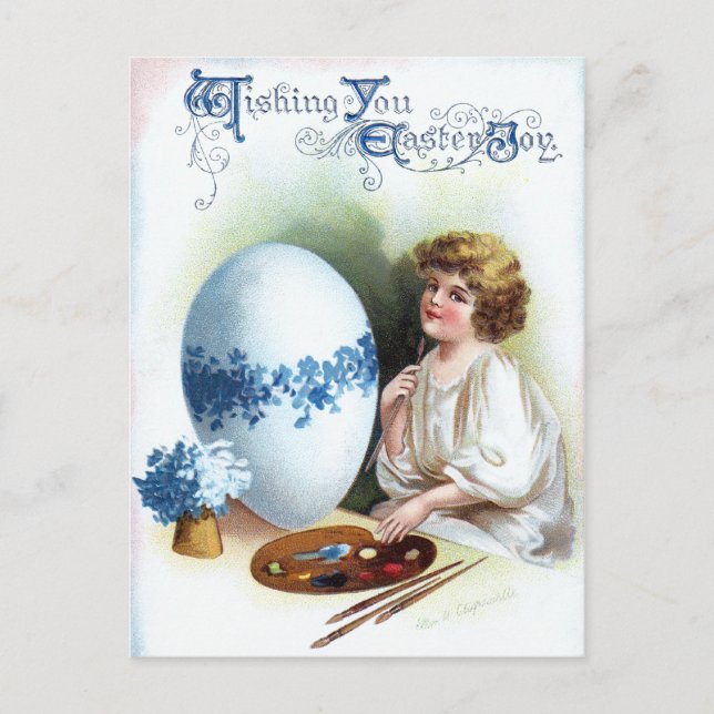 Cartes Pour Fêtes Annuelles Ellen H. Clapsaddle : Oeuf de Pâques 3 (Devant)