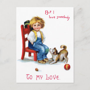 Cartes Pour Fêtes Annuelles Ellen H. Clapsaddle : Valentine Boy with Dog