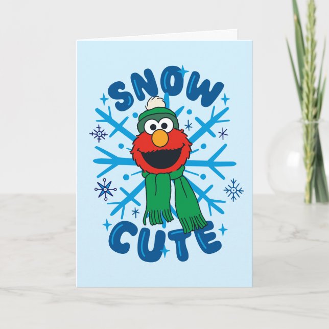 Cartes Pour Fêtes Annuelles Elmo Neige Mignon (Devant)