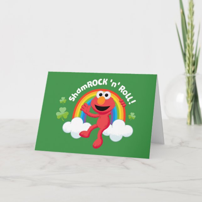 Cartes Pour Fêtes Annuelles Elmo | Shamrock 'n' Roll Arc-en-ciel (Devant)