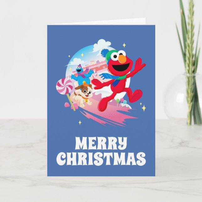 Cartes Pour Fêtes Annuelles Elmo, Tango & Cookie Monster | Meilleur Noël Ever (Devant)