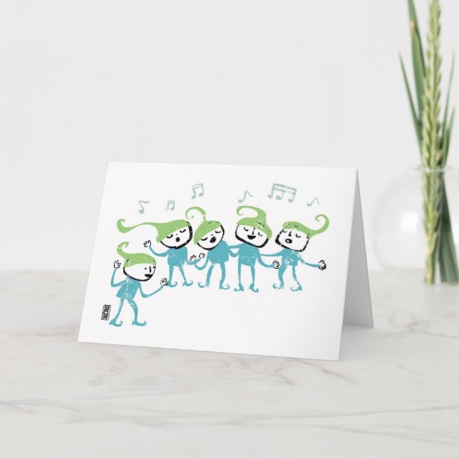 Cartes Pour Fêtes Annuelles Elves chorus (Devant)