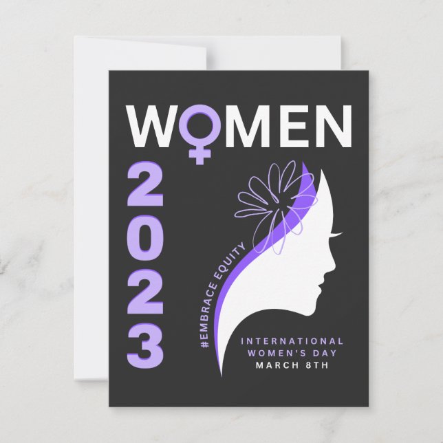 Cartes Pour Fêtes Annuelles Embrace Equity International Women's Day 2023 (Devant)