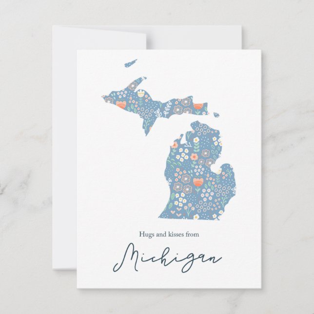 Cartes Pour Fêtes Annuelles Embrasages et baisers du Michigan (Devant)